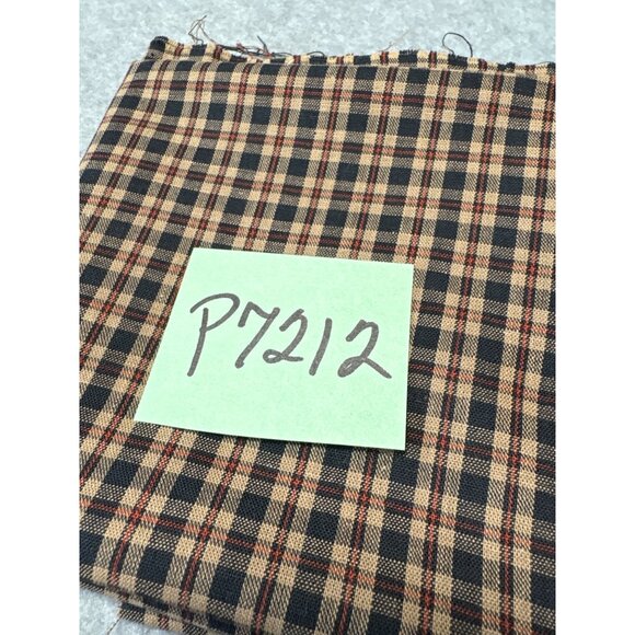 Plaid Cotton Fabric 21" x 33" Navy Beige & Red Checkered Pattern for Quilting Se - Picture 6 of 6